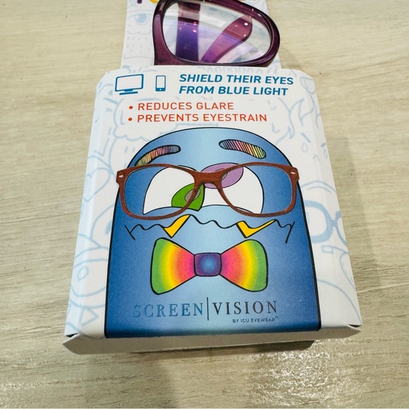 ICU Eyewear Kids Screen Vision Blue Light Filtering Oval Glasses Purple - Picture 10 of 16